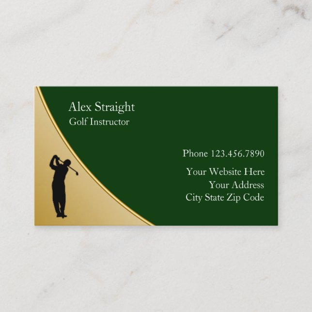 Tarjetas de Negocios de Golf (Anverso)