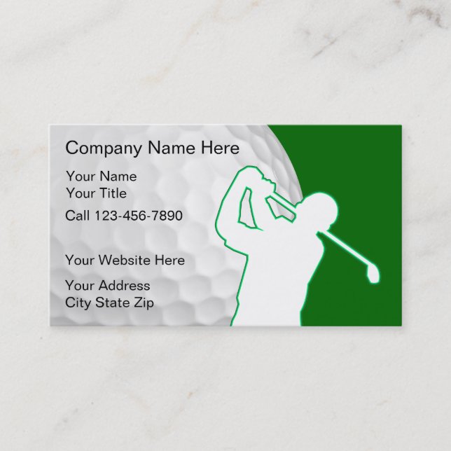 Tarjetas de Negocios de Golf (Anverso)