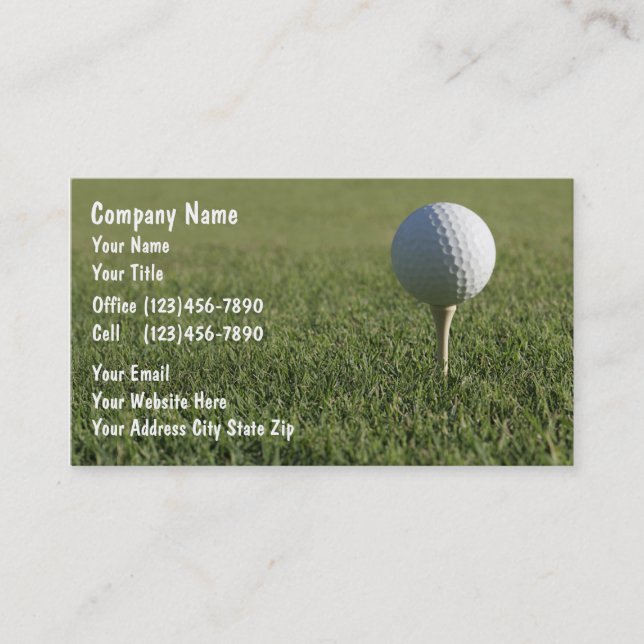 Tarjetas de Negocios de Golf (Anverso)