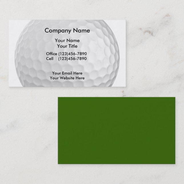 Tarjetas de Negocios de Golf (Anverso / Reverso)