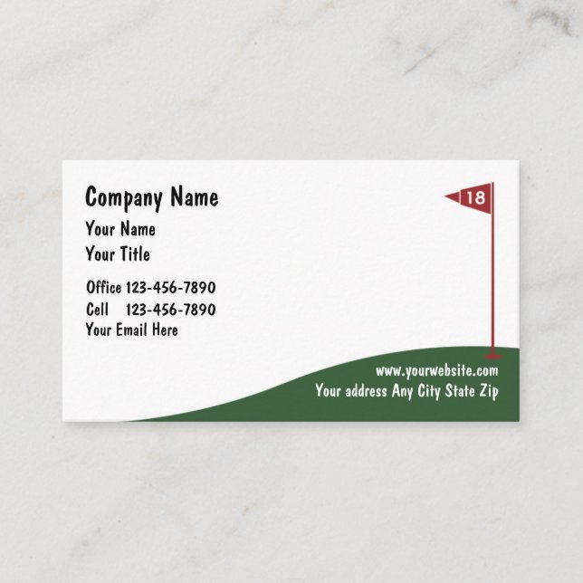Tarjetas de Negocios de Golf (Anverso)