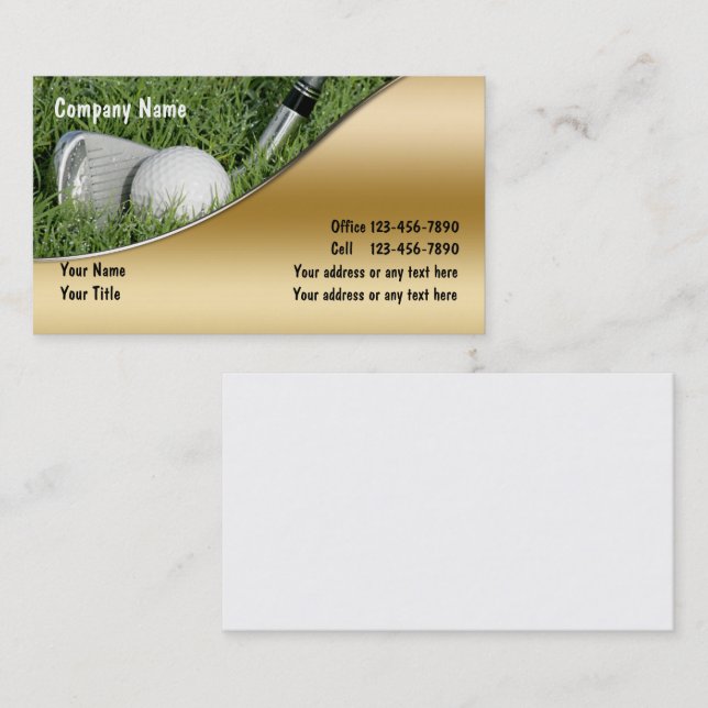 Tarjetas de Negocios de Golf (Anverso / Reverso)