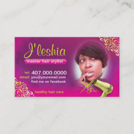 Tarjetas De Negocios De Hair Salon Con Su Foto