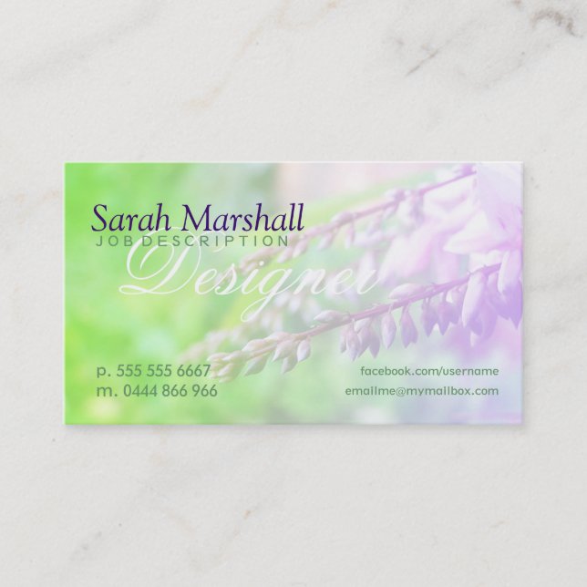 Tarjetas de Negocios de Jardín de Primavera Románt (Anverso)