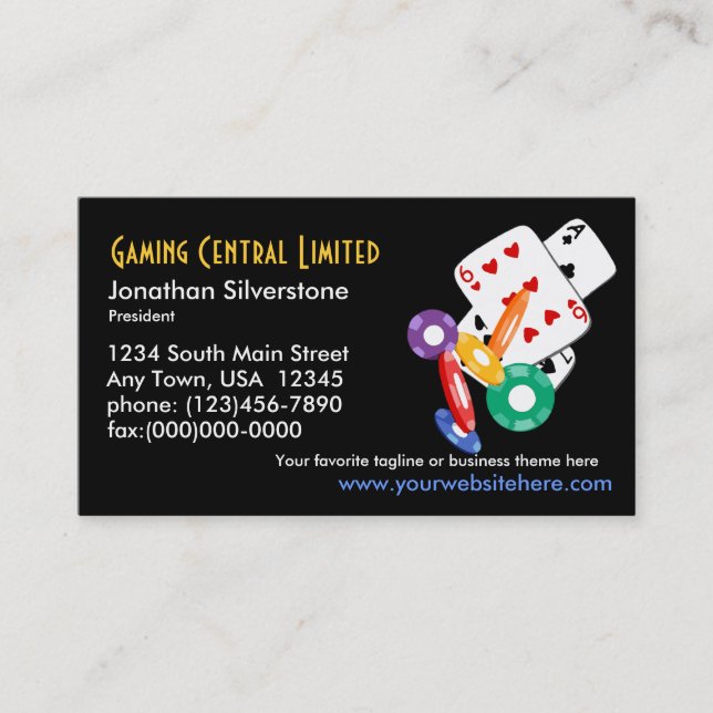 Tarjetas de Negocios de Juegos de Poker (Anverso)
