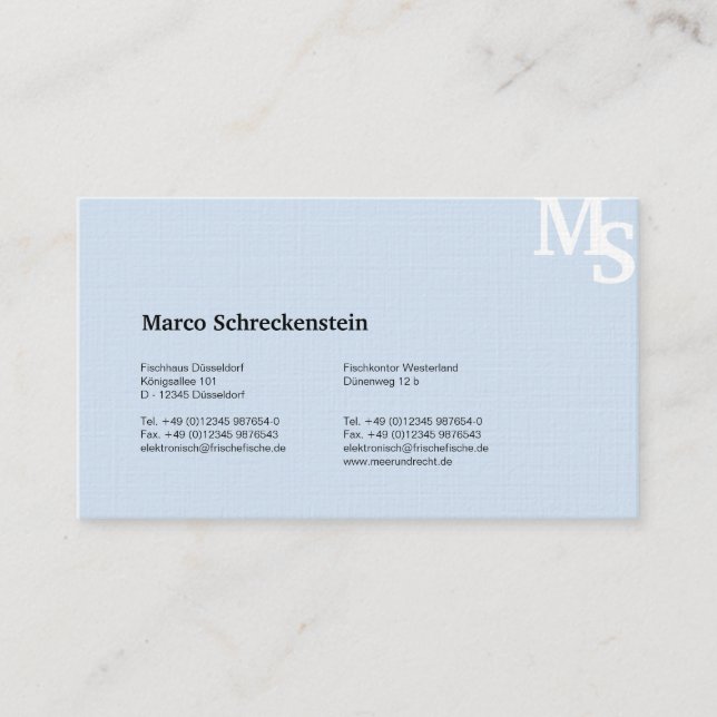 Tarjetas de negocios de langosta azules (Anverso)