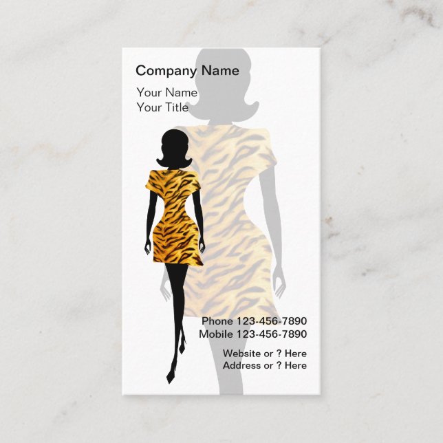 Tarjetas de Negocios de Moda (Anverso)