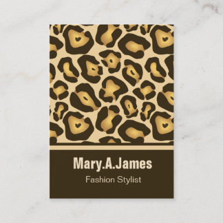 tarjetas de negocios de moda de impresión leopardo