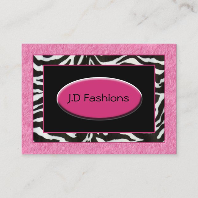 tarjetas de negocios de Moda de piel rosa de rayas (Anverso)