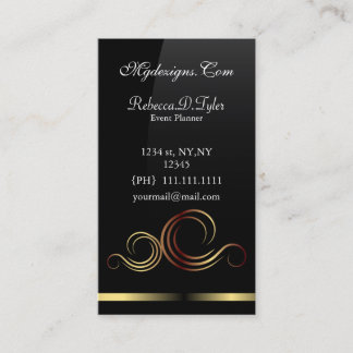 tarjetas de negocios de Moda en negro y oro