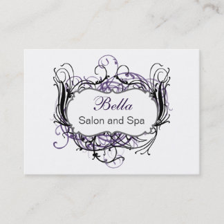 tarjetas de negocios de Moda morada, negra y blanc