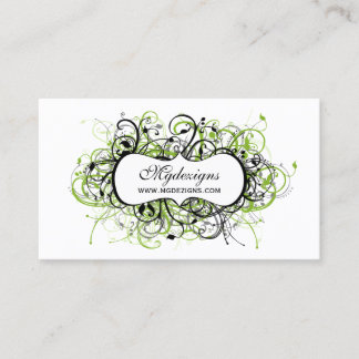 tarjetas de negocios de Moda verde y negro