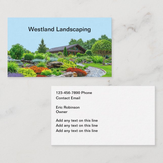 Tarjetas De Negocios De Paisaje Doméstico Para Un  (Anverso / Reverso)