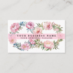 Tarjetas de negocios de peonías flores de peonía