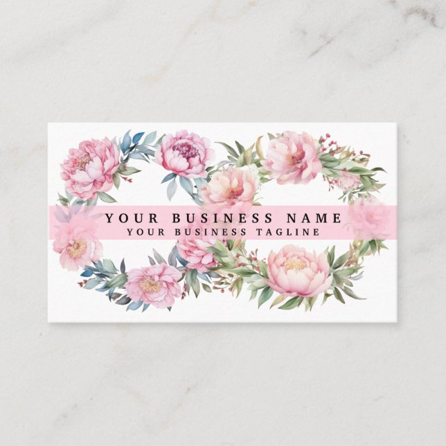 Tarjetas de negocios de peonías flores de peonía (Anverso)