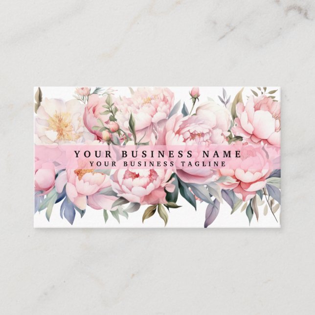Tarjetas de negocios de peonías flores de peonía (Anverso)