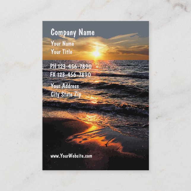 Tarjetas de Negocios de Playa (Anverso)
