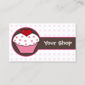 tarjetas de negocios de quequitos rosados