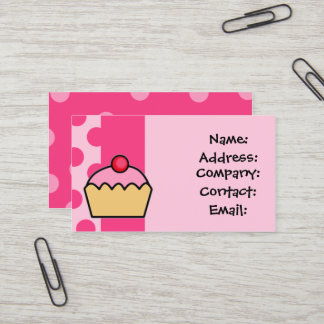 tarjetas de negocios de quequitos rosados
