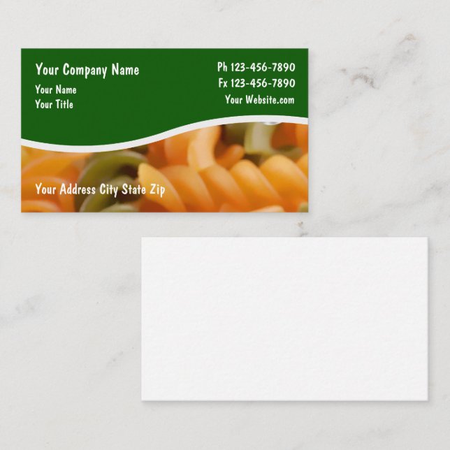Tarjetas de negocios de restaurante (Anverso / Reverso)