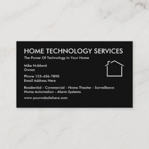 Tarjetas de negocios de tecnología para el hogar