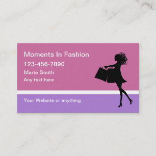 Tarjetas de negocios de tema de moda de moda