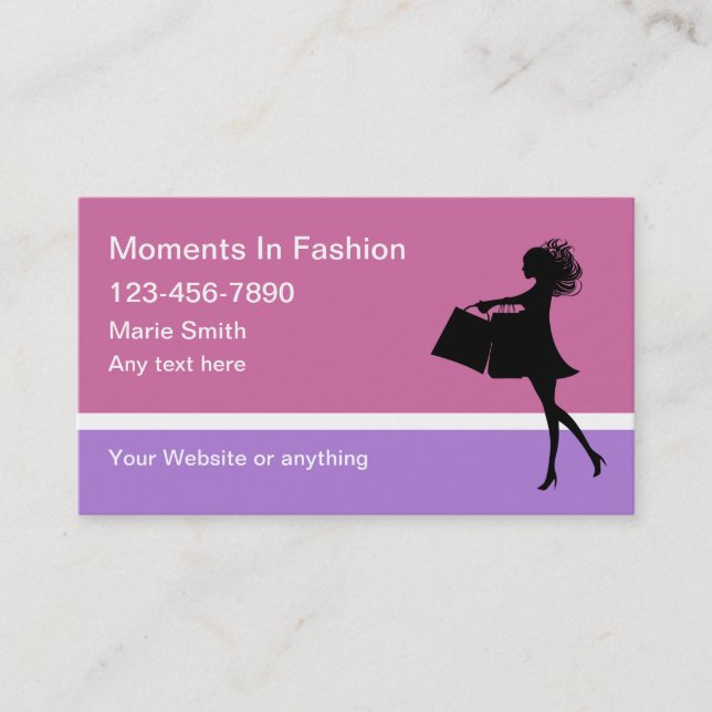 Tarjetas de negocios de tema de moda de moda (Anverso)