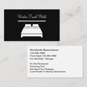 Tarjetas de negocios de viaje de hotel elegante