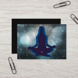 Tarjetas de Negocios de Yoga de Meditación Negro y