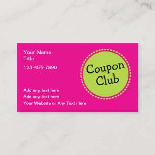 Tarjetas de negocios del Club de Cupones de Color 