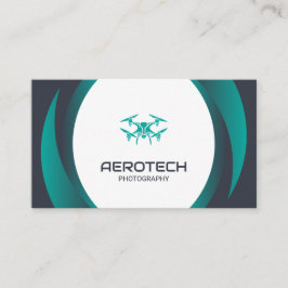Tarjetas de negocios Drone Blue Black Modern
