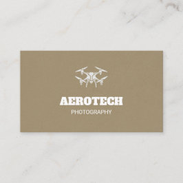 Tarjetas de negocios Drone Elegant Brown Silver