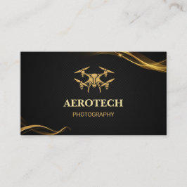 Tarjetas de negocios Drone Elegant Creative Black