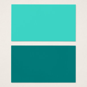 Tarjetas de negocios en blanco turquesa y verde te
