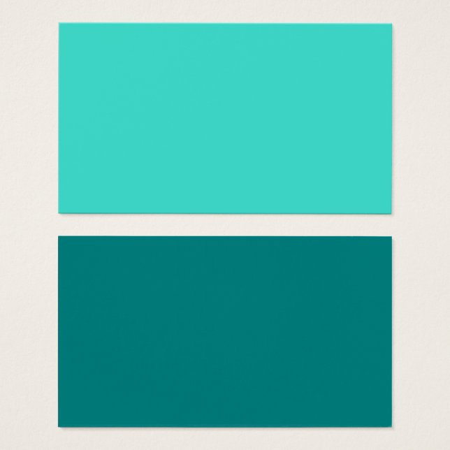 Tarjetas de negocios en blanco turquesa y verde te (Anverso y reverso)