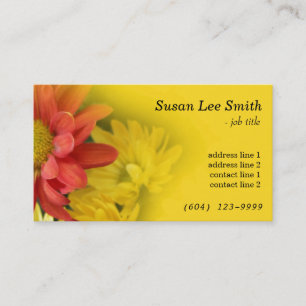 tarjetas de negocios florales de color amarillo so