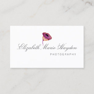 tarjetas de negocios florales de color rosa fucsia