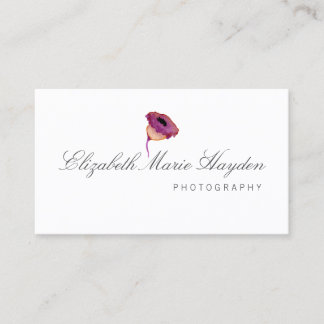 tarjetas de negocios florales de color rosa fucsia