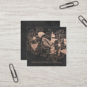 Tarjetas de Negocios Florales de Koi en Hoja de Or