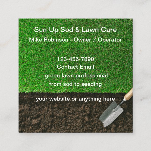 Tarjetas De Negocios Guay Lawn Care Sod Y Mantenim (Anverso)