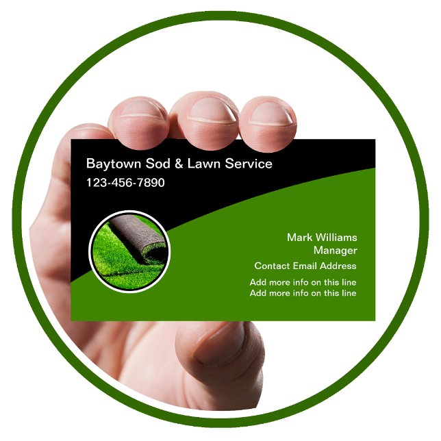 Tarjetas De Negocios Guay Modernas En Césped Y Sod (Subido por el creador)