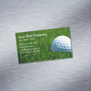 Tarjetas de negocios magnéticas con tema de golf d