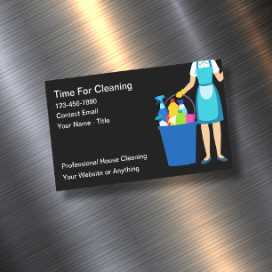 Tarjetas de negocios magnéticas simples de limpiez