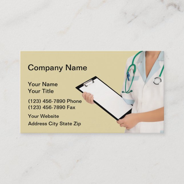 Tarjetas de Negocios Médicos (Anverso)