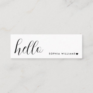 Tarjetas de Negocios Mínimas Simple Hola Mini Bl