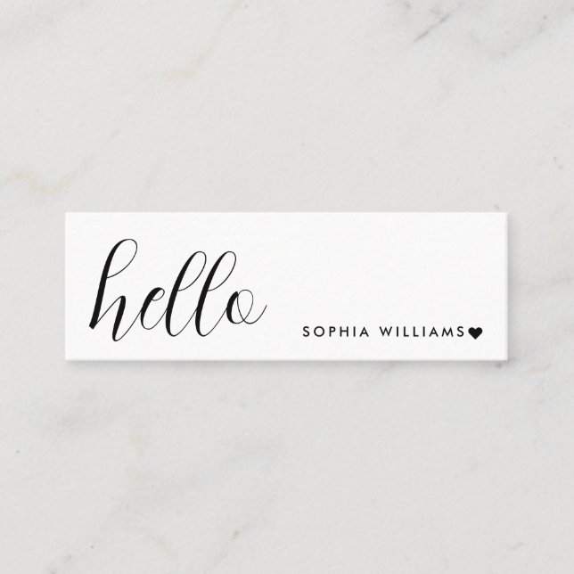 Tarjetas de Negocios Mínimas | Simple Hola Mini Bl (Anverso)