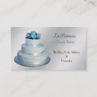 tarjetas de negocios para Bodas de plata aqua Cake