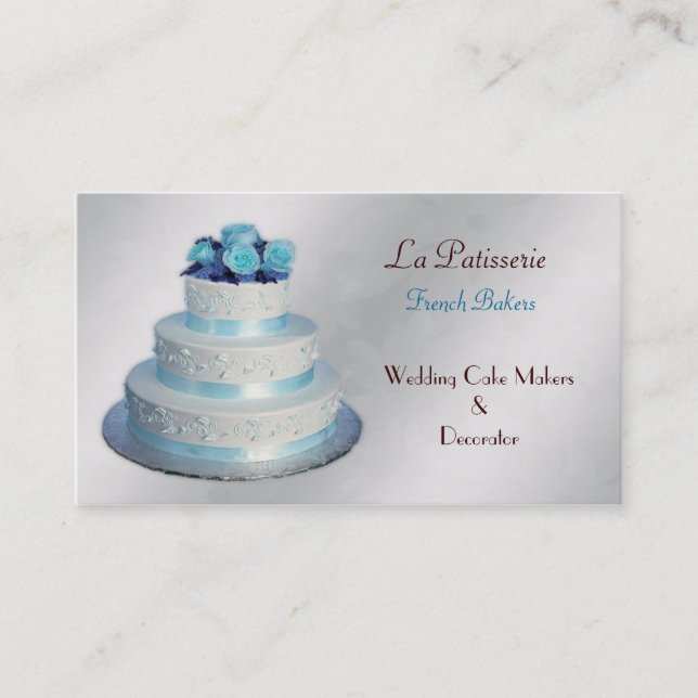 tarjetas de negocios para Bodas de plata aqua Cake (Anverso)
