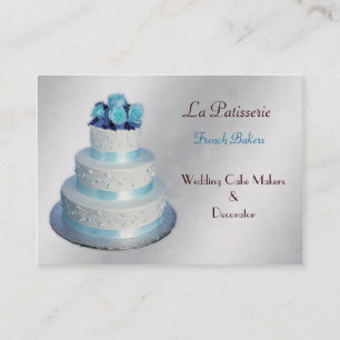 tarjetas de negocios para Bodas de plata aqua Cake