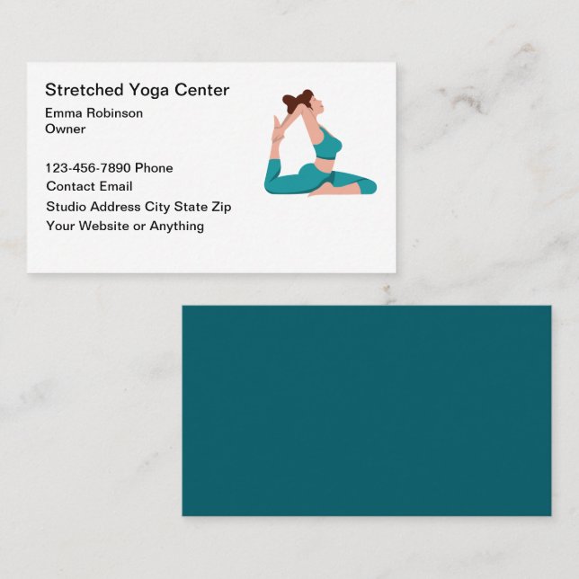 Tarjetas De Negocios Para Instructores De Yoga Y F (Anverso / Reverso)